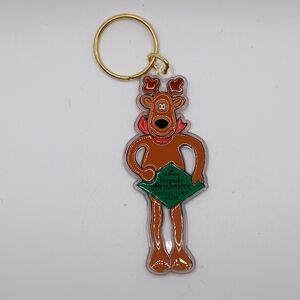 VINTAGE 1993 Hallmark Keepsake Ornament Collectors Club Reindeer Keychain